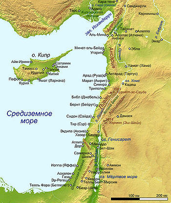 Финикия протянулась вдоль побережья Средиземного моря
